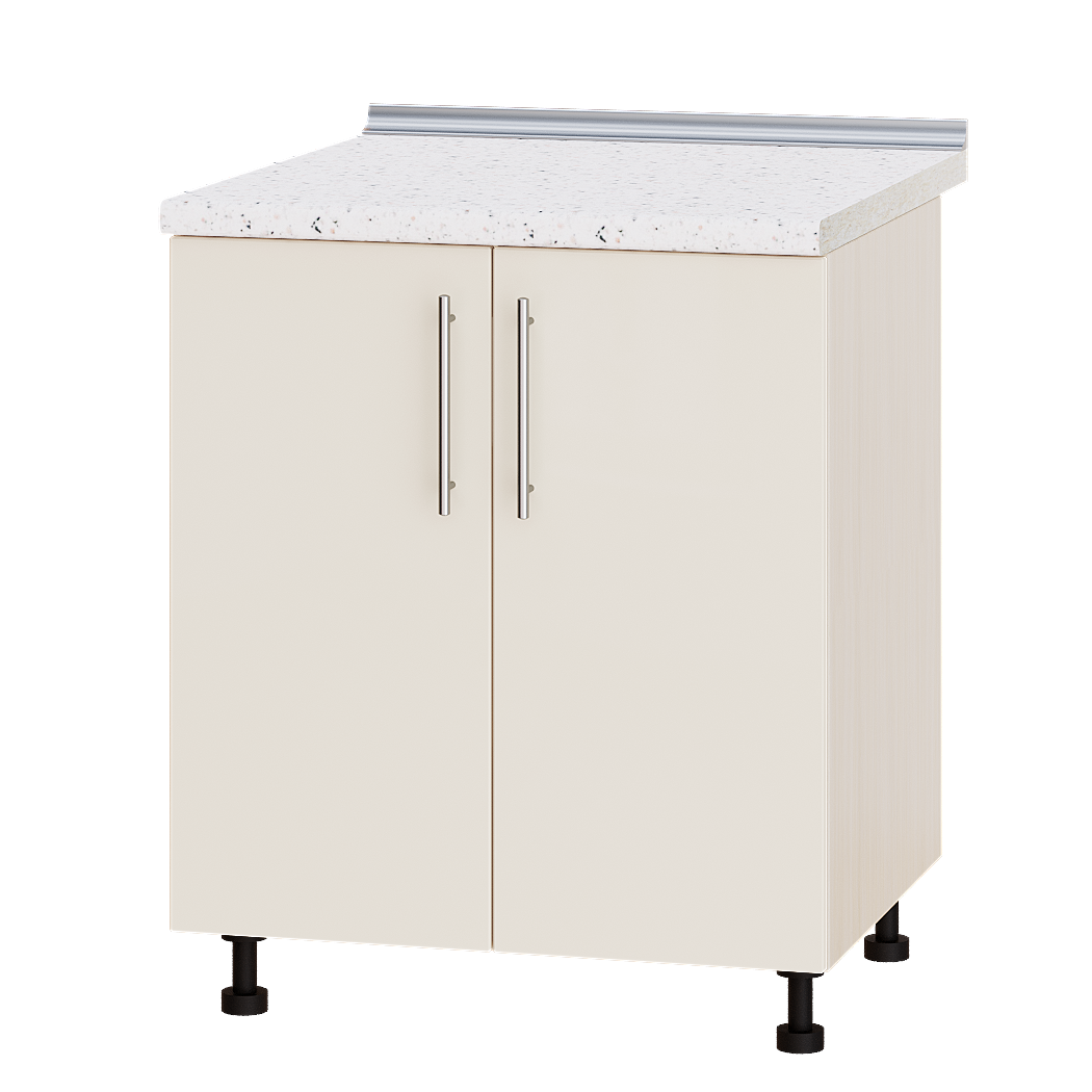 Шкаф нижний Эверест Модерн модуль под мойку Н84-700 70х47х85 см Жемчуг глянец/Дуб Молочный (05737)