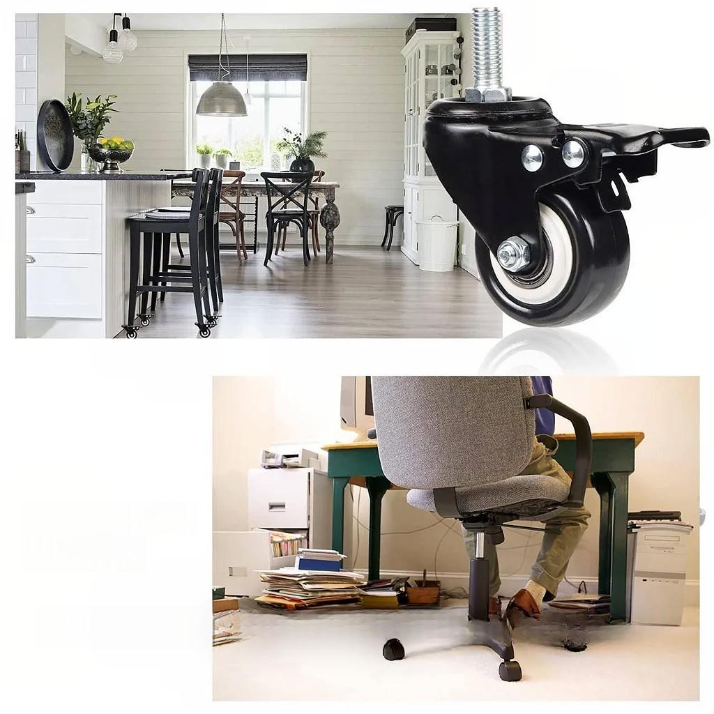 Ролик поворотный d 50 мм с болтом М10 и тормозом (1843100647) - фото 9 Ролик поворотный d 50 мм с болтом М10 и тормозом (1843100647) - фото 9