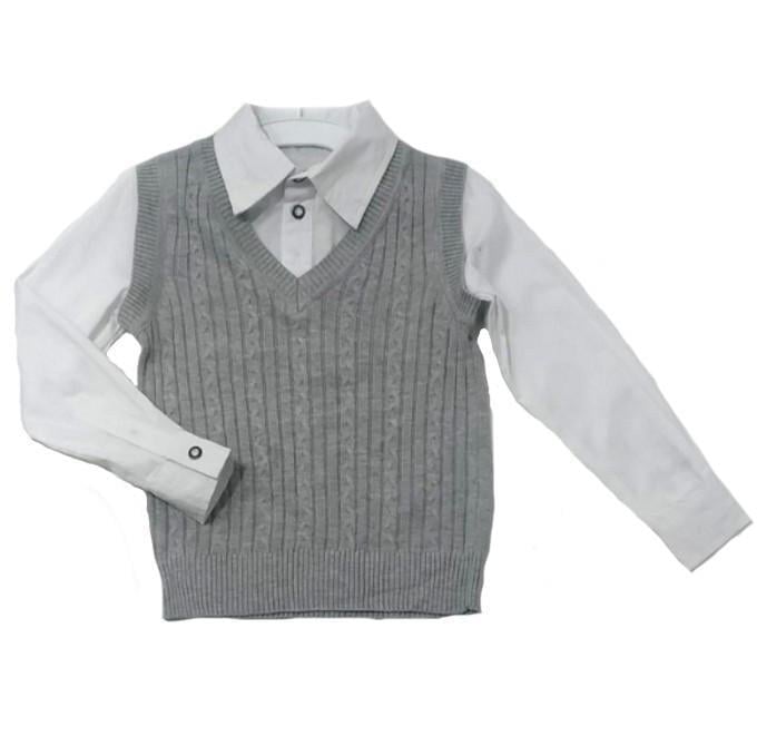 Рубашка-обманка для мальчика Xiaofeihu 10022 104 см Серый (283901_104)