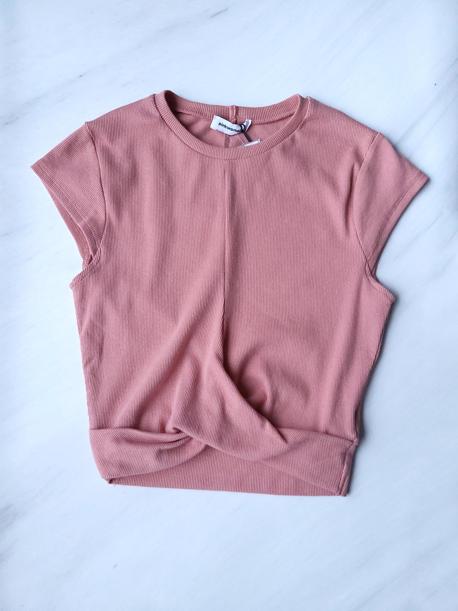 Кроп-топ женский ink Woman 10959 в рубчик M Розовый (1a941ba3)
