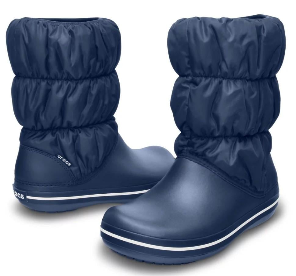 Чоботи  жіночі Crocs Winter Puff Boot Navy р. 37-38 Синій (26627)