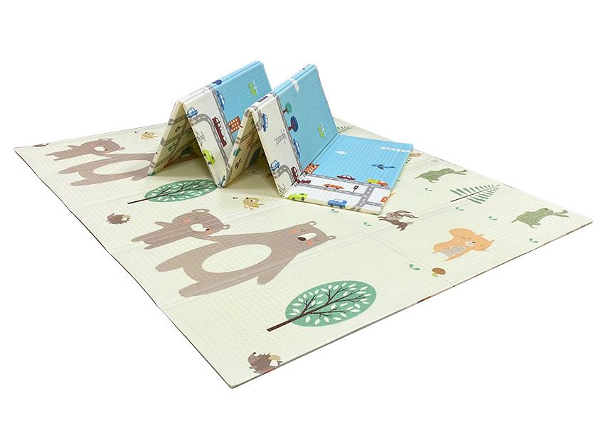 Развивающий коврик детский двухсторонний Лесные животные Н02/Дороги Н26 с сумкой 180х150х1 см (2633749155) - фото 4