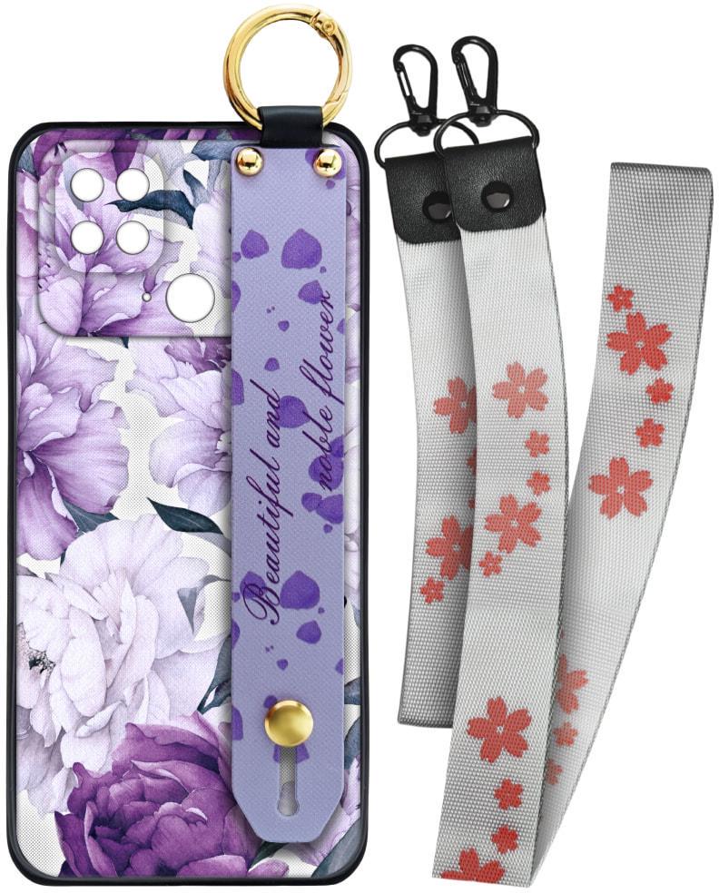 Чехол SHLab Xiaomi Poco C40 Beautiful Flower + два ремешка с карабином (32089)