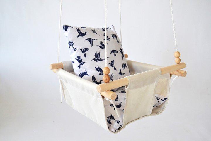 Дитяча гойдалка Infancy Орігамі Синій/Молочний (9677831) - фото 3 Дитяча гойдалка Infancy Орігамі Синій/Молочний (9677831) - фото 3