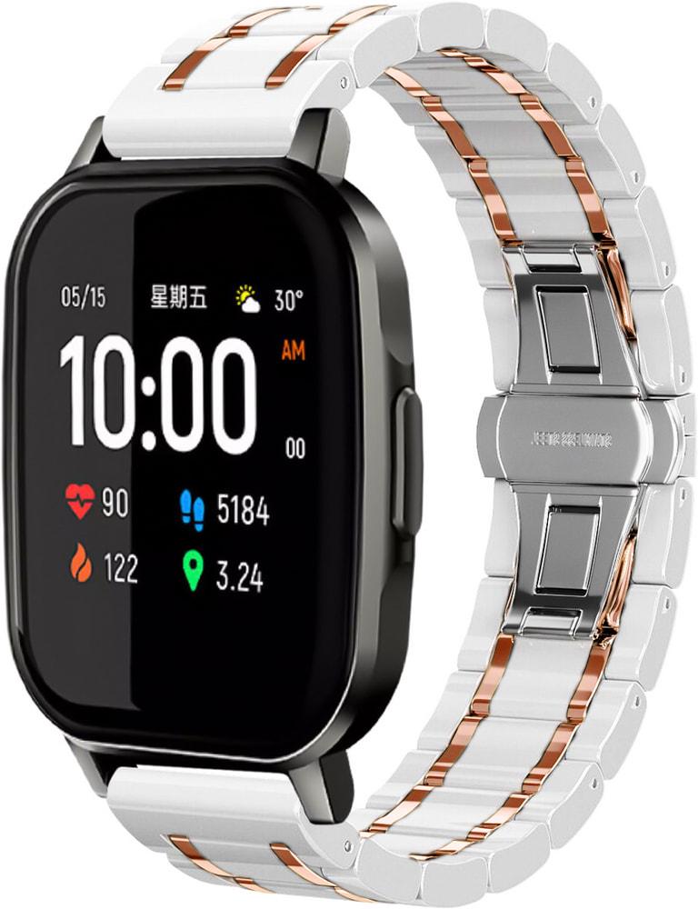Ремешок керамический Ceramo для Haylou Smart Watch 2 LS02 Pink/White (28742-52)