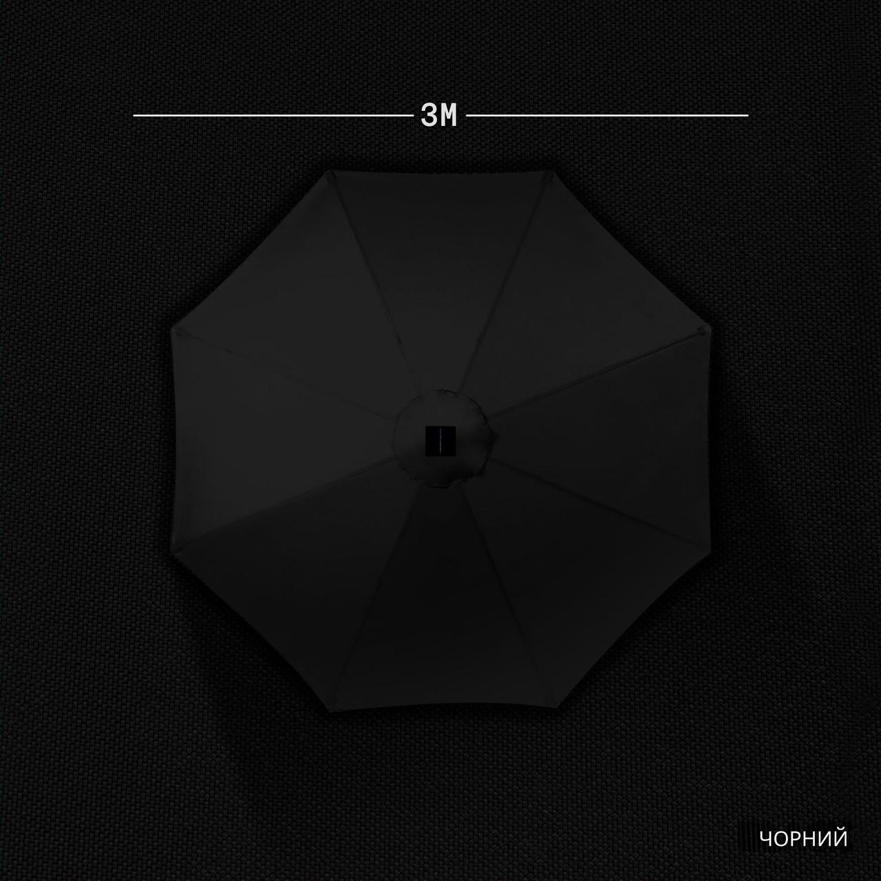 Парасолька садова з LED-підсвічуванням та сонячною панеллю 3 м Чорний (W-7016BL) - фото 8 Парасолька садова з LED-підсвічуванням та сонячною панеллю 3 м Чорний (W-7016BL) - фото 8