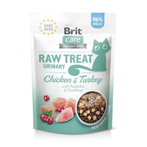 Ласощі для котів Brit Raw Treat Urinary Freeze-dried з куркою та індичкою 40 г Ласощі для котів Brit Raw Treat Urinary Freeze-dried з куркою та індичкою 40 г