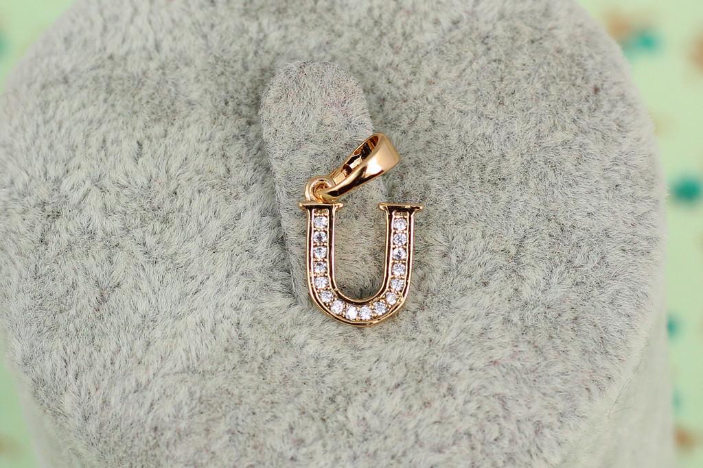 Кулон Xuping Jewelry Буква U 1,2 см Золотистый