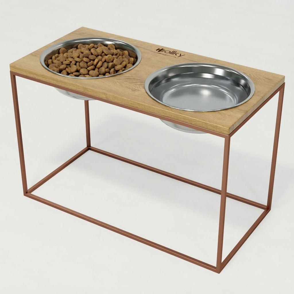 Миски на подставке для очень больших собак Hollky Base XXL40 2х2,8 л (BXXL40-643240-GLNT) - фото 1