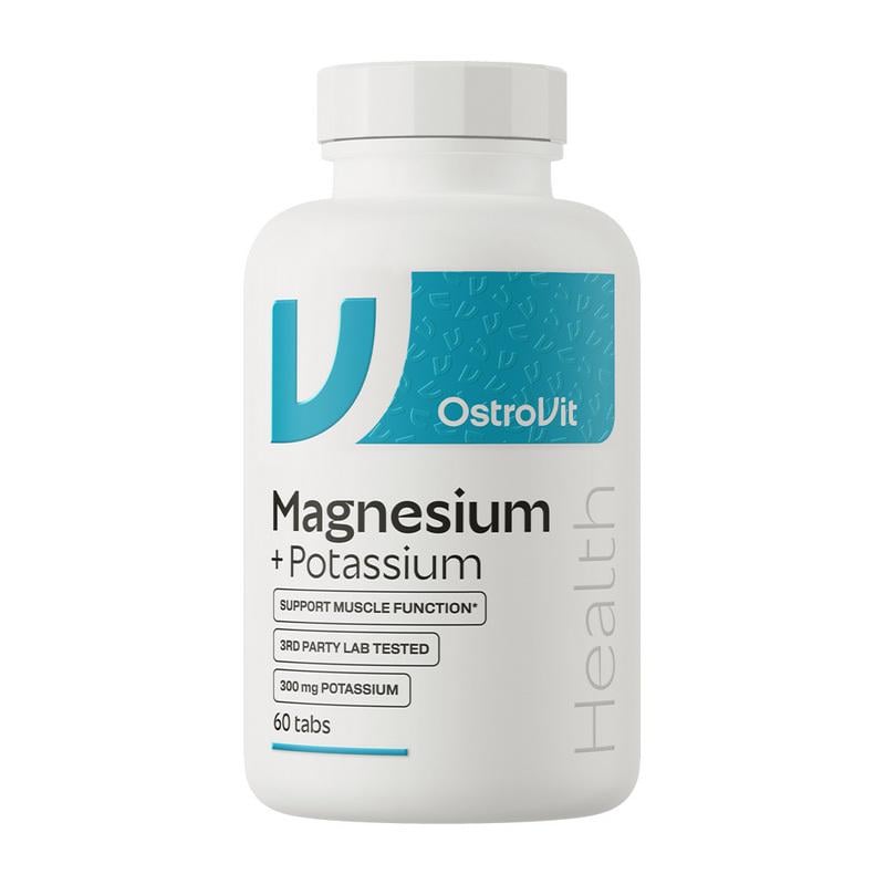 Комплекс магния карбонат цитрат с витамином B6 и калием OstroVit Magnesium+Potasium 60 табл.