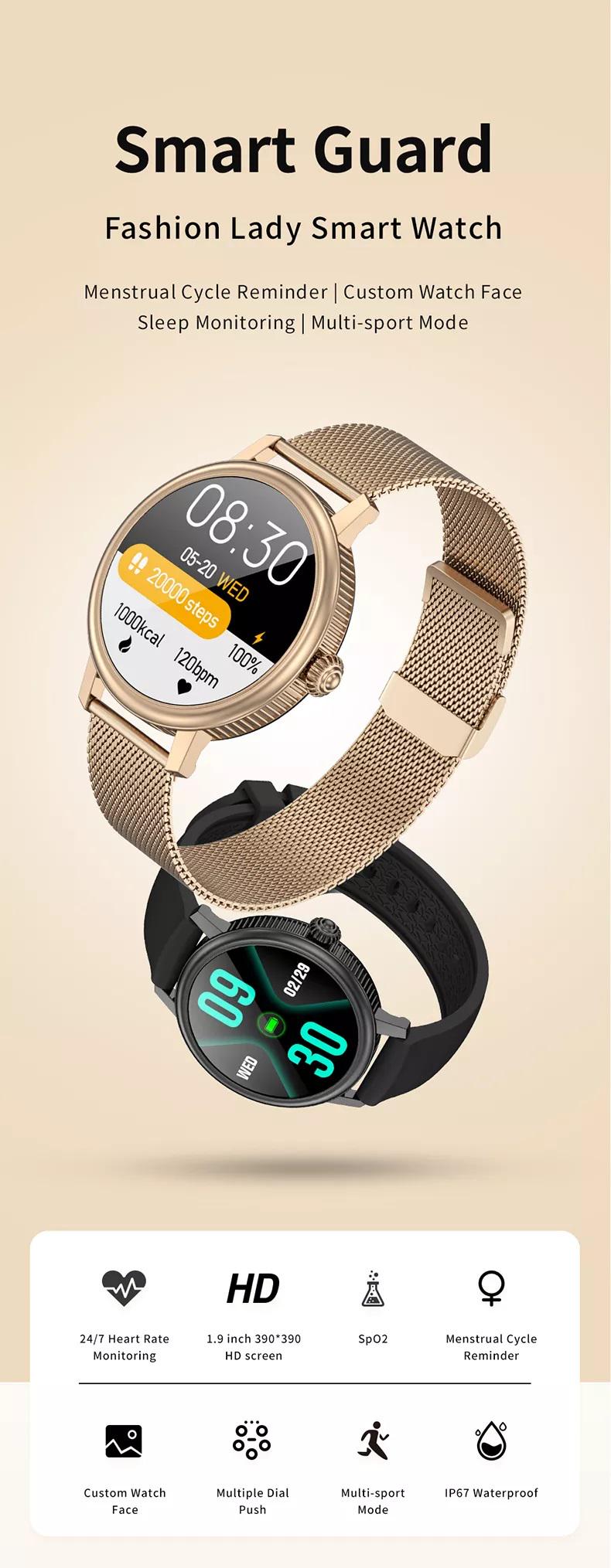 Смарт-годинник жіночий Lemfo CF90 з AMOLED екраном тонометр/пульсометр - фото 5 Смарт-годинник жіночий Lemfo CF90 з AMOLED екраном тонометр/пульсометр - фото 5