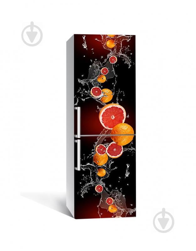 Наклейка на холодильник Zatarga «Грейпфрутовые брызги» 650х2000 мм виниловая 3Д наклейка декор на кухню