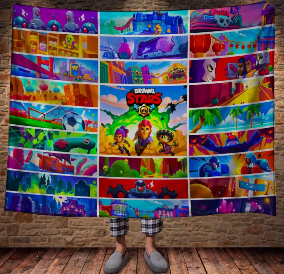 Плед с 3D принтом Бравл Старс 150х200 см (epi_0967) Плед с 3D принтом Бравл Старс 150х200 см (epi_0967)