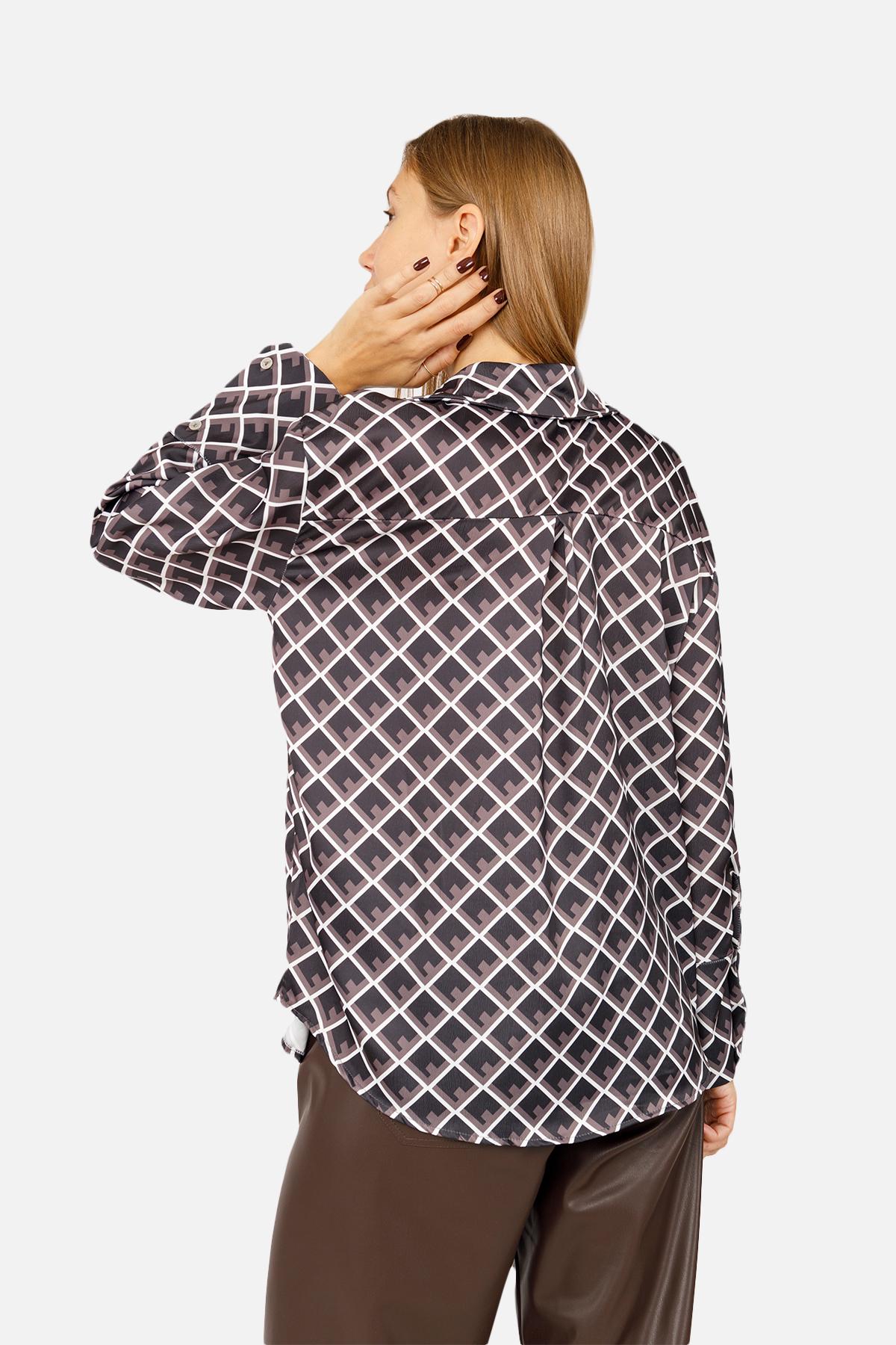 Блуза жіноча ЦБ-00261347 р. 48 Чорний (SKT001024291) - фото 3