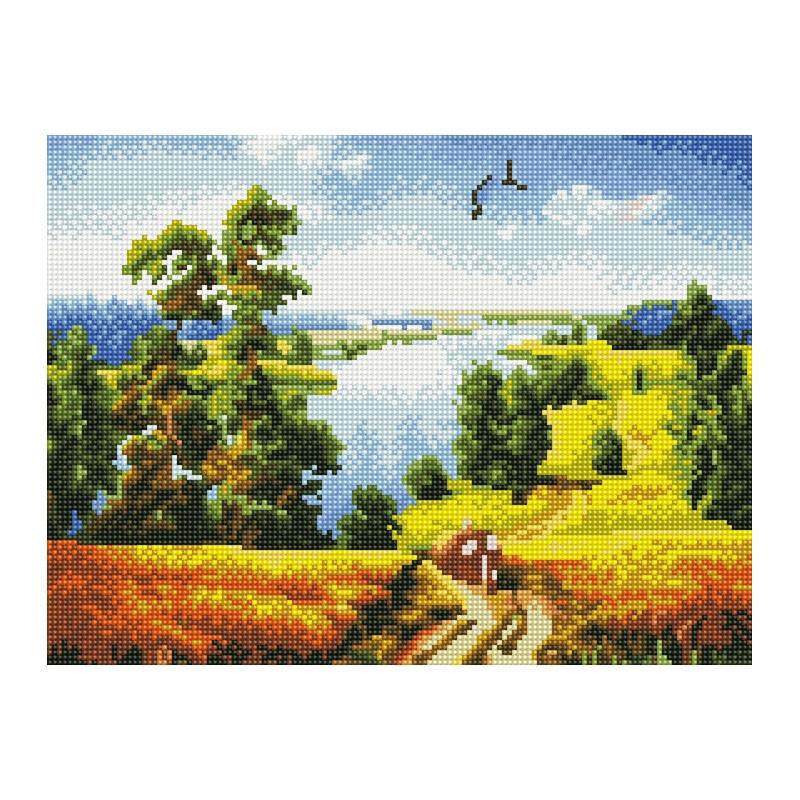 Алмазная мозаика на подрамнике Rainbow Art Деревенская дорога 40х30 см (EJ1404)