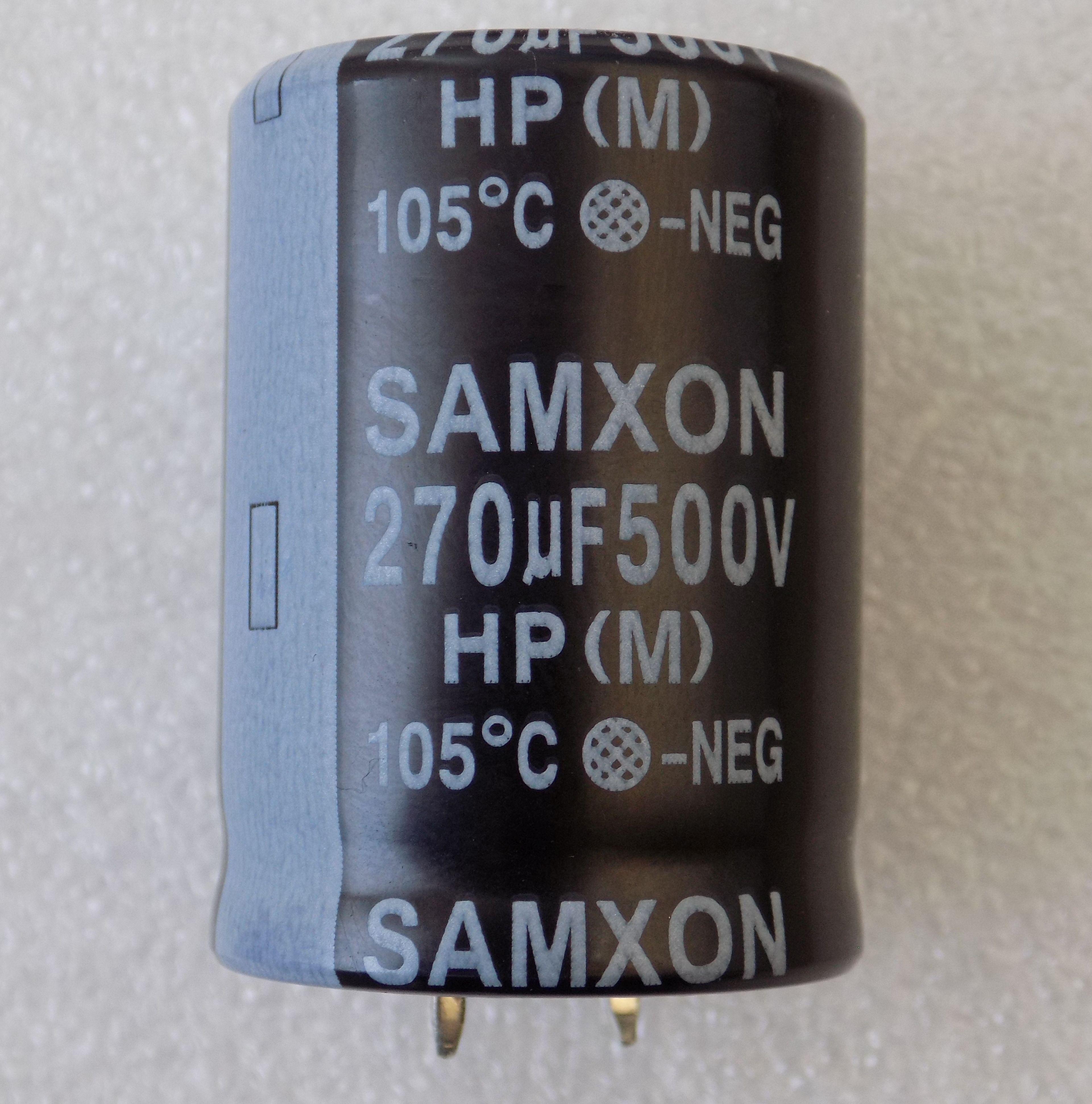 Конденсатор электролитический 270uF 500V 105C 270 мкФ 500В 105 град/270x500x105 град жесткие выводы 30x50 мм (51990)