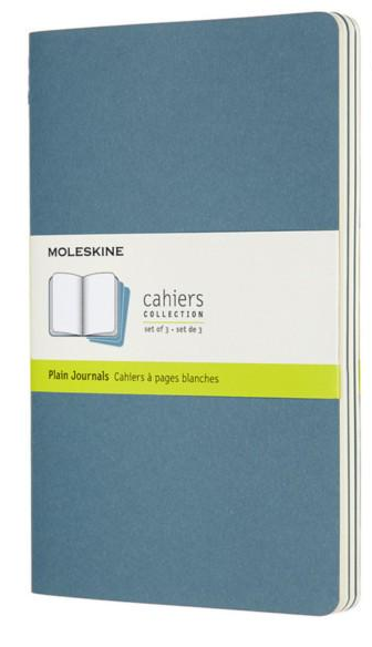 Набор блокнотов Moleskine Cahier средних 3 шт. Голубой (CH018B44)