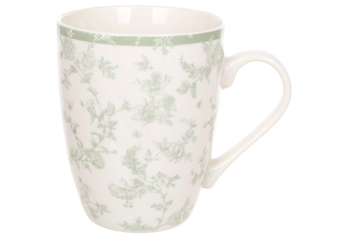 Кружка фарфоровая Floral Green 350 мл (K208)
