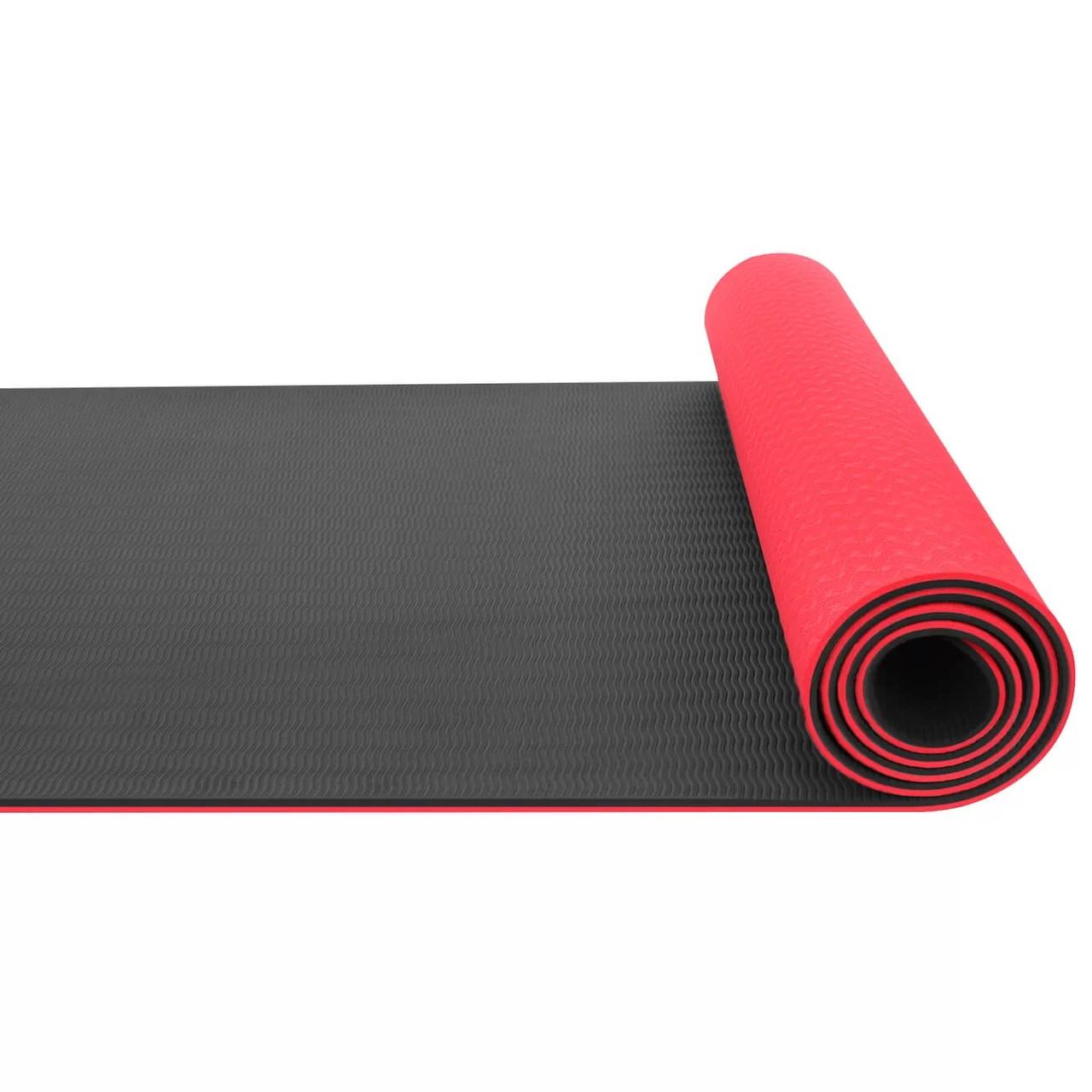 Коврик для йоги и фитнеса Power System PS-4060 TPE Yoga Mat Premium Red 183х61х0,6 см (15272639) - фото 5