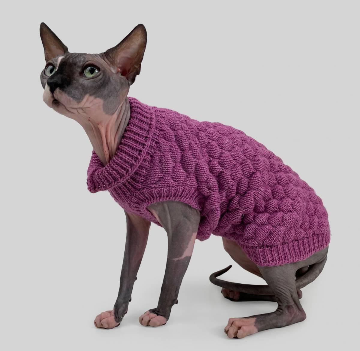 Свитер для кошек вязаный соты SC-8 р. 4 Розовый (70057387)