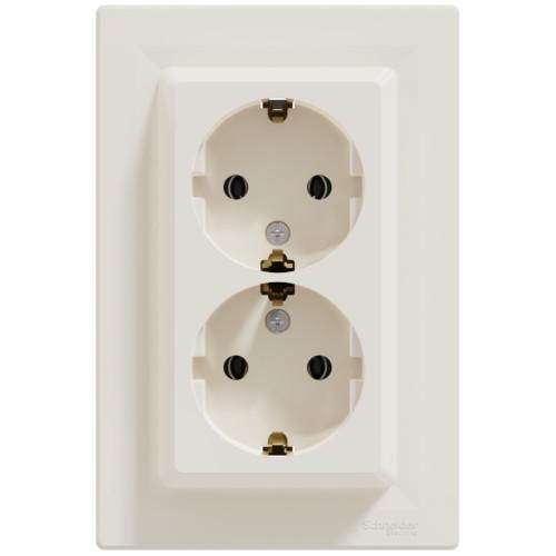 Розетка подвійна Schneider Electric Asfora