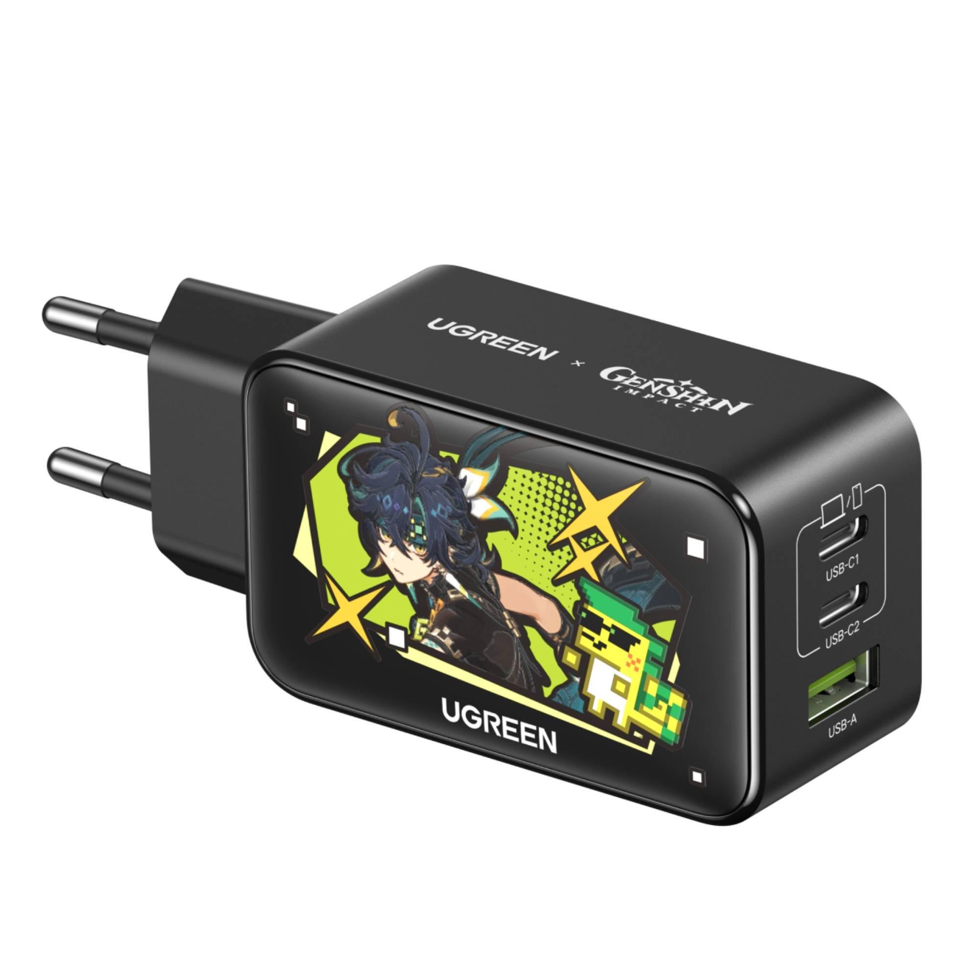 Зарядное устройство для GaN UGREEN Nexode CD244 Genshin Impact 65 Вт Черный (10335GI)