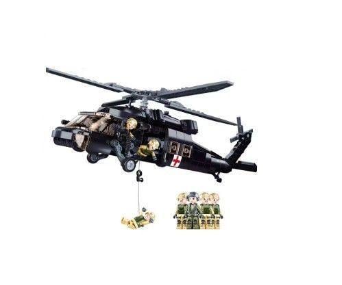 Конструктор Sluban Військовий вертоліт Яструб 40,8 см 692 деталей Чорний (559)