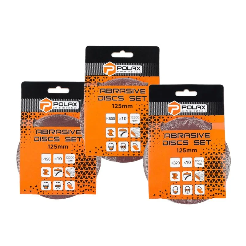 Наждачные круги на липучке Polax К120/К320/К600 (335-62)