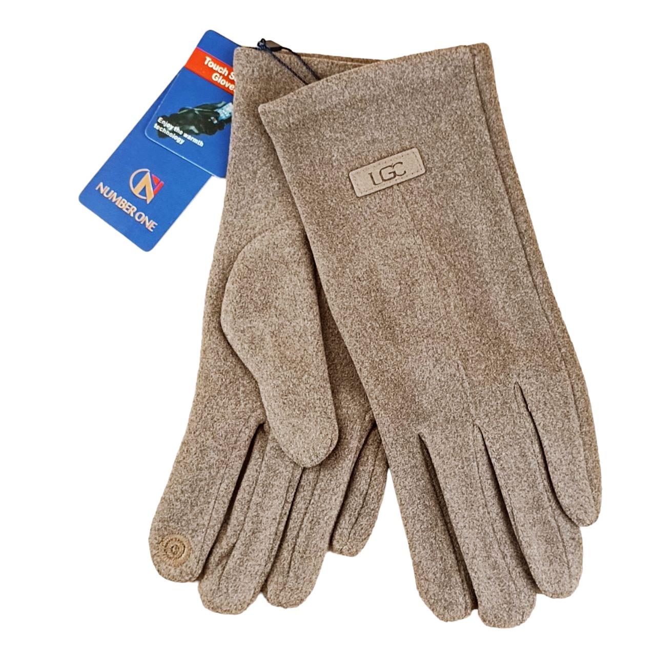 Перчатки женские UGC Дизайн 1 сенсорные пальтовая ткань Коричневый (47344)