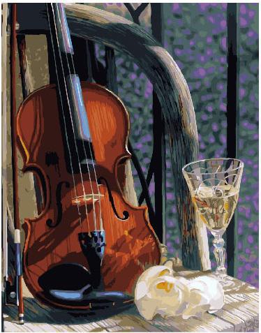 Картина за номерами Brushme Скрипка з вином 40х50 см (BRM24650)