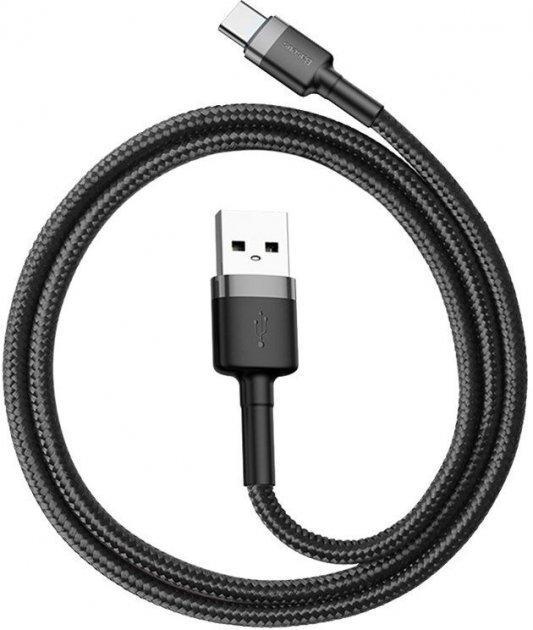 Кабель BASEUS cafule Cable USB For Type-C 2A 2 м Grey/Black (CATKLF-CG1) - фото 2