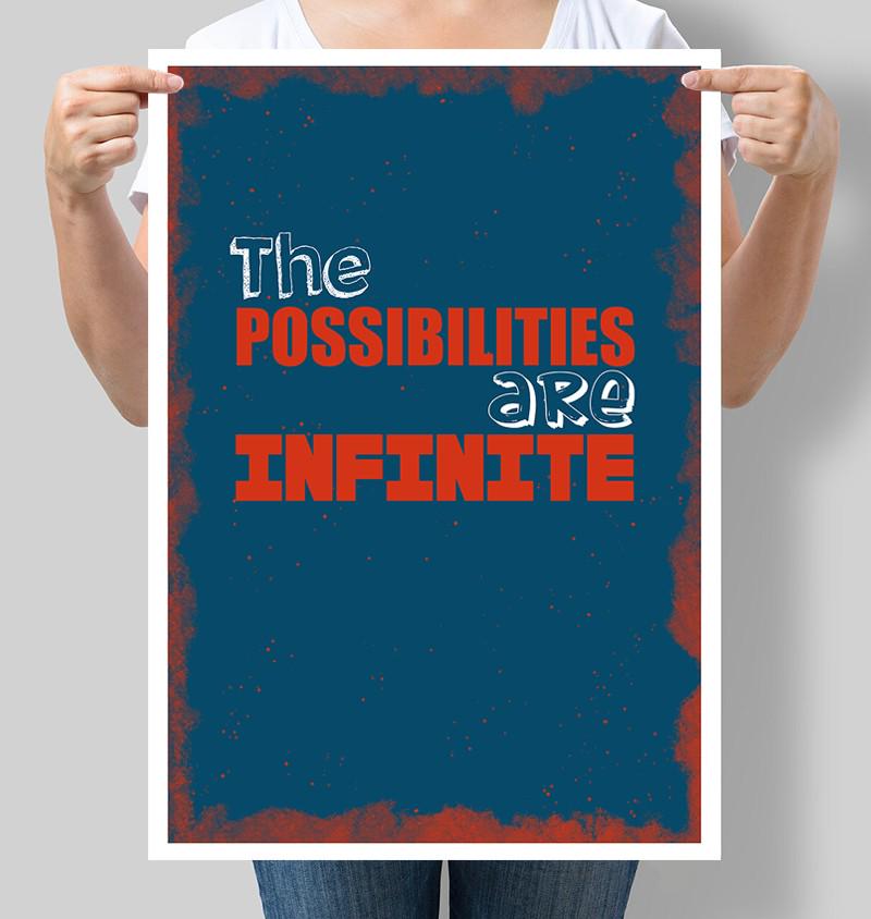 Постер мотиваційний The Possibilities are Infinite слоган Fujitsu 30x42 см A3 без рамки (M150_A3)