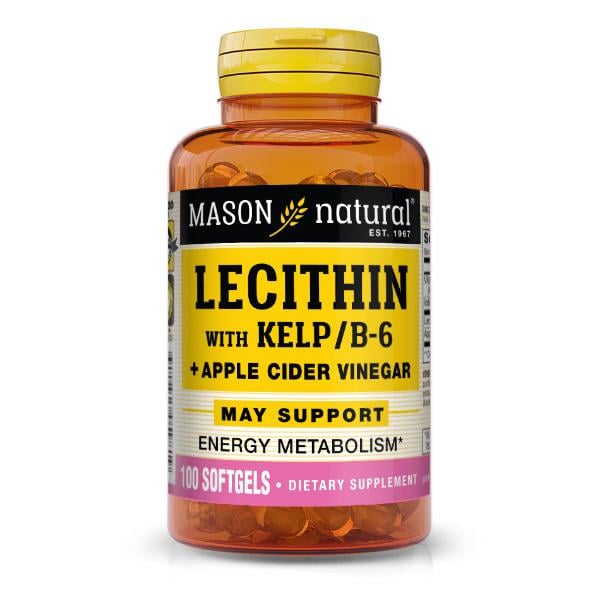 Лецитин Mason Natural Lecithin With Kelp/Vitamin B 6 Plus Cider Vinegar 100 Caps