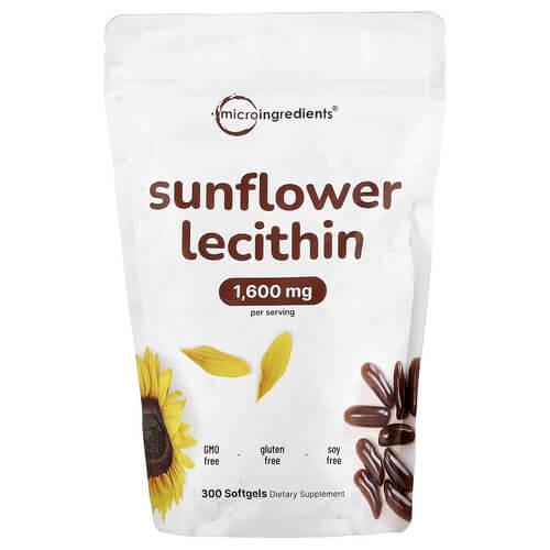Лецитин Micro Ingredients Sunflower Lecithin 300 жидких капс. (MII-16734)