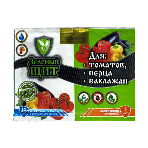 Інсектицид Агромаксі Зелений Щит для томатів/перцю/баклажану 3 мл 12 мл