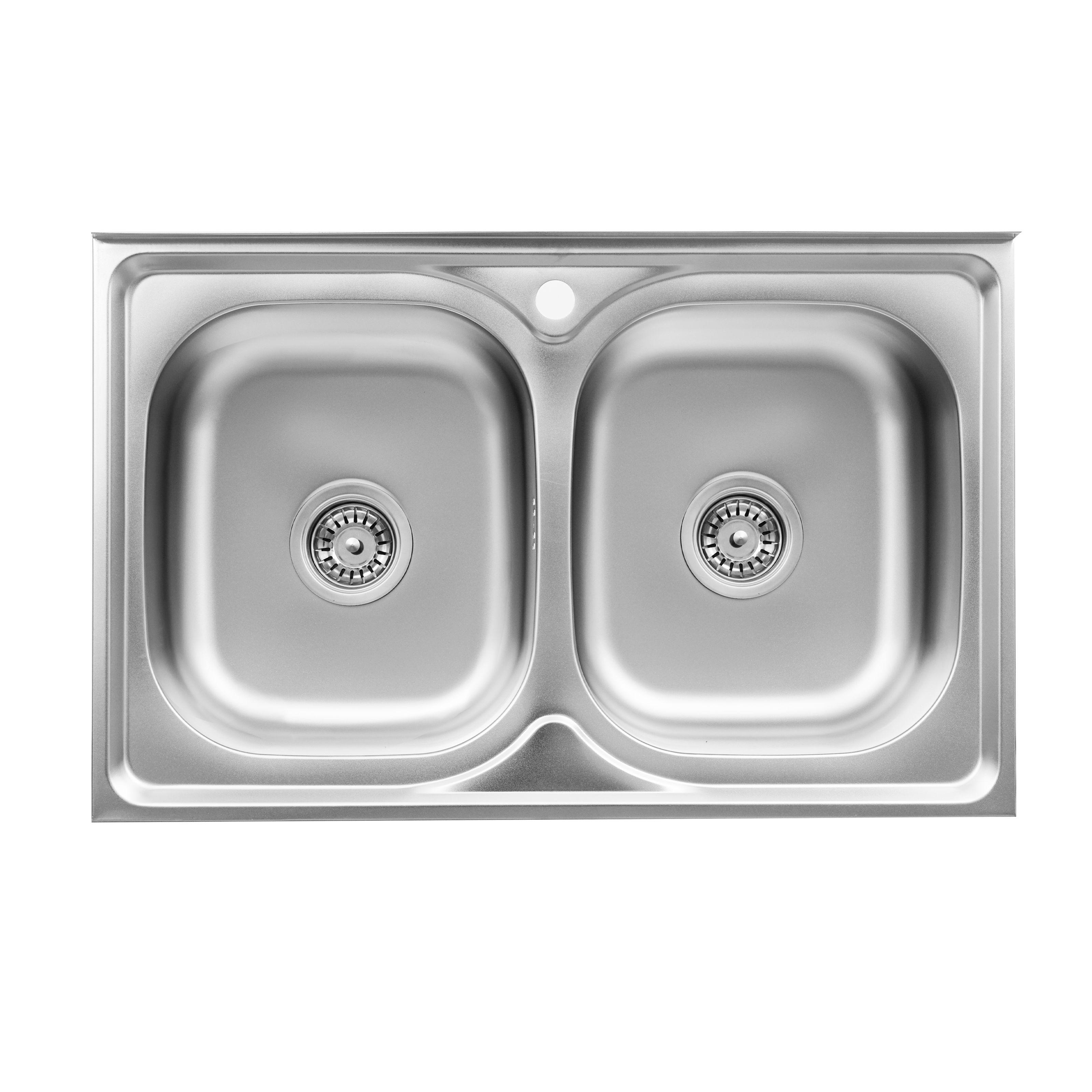 Мойка кухонная Platinum PLS-A17003 прямоугольная из нержавеющей стали 800x500 мм (152509)