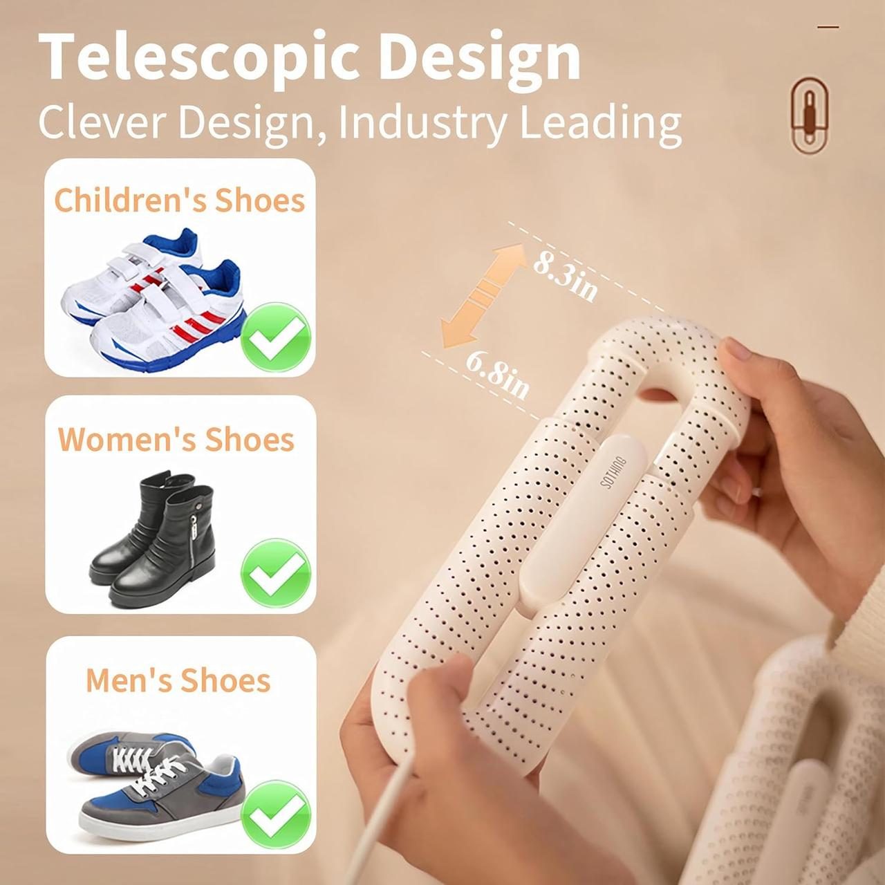 Сушарка для взуття Sothing Loop Stretchable Shoe Dryer з таймером та перехідником Білий (0008211) - фото 5 Сушарка для взуття Sothing Loop Stretchable Shoe Dryer з таймером та перехідником Білий (0008211) - фото 5