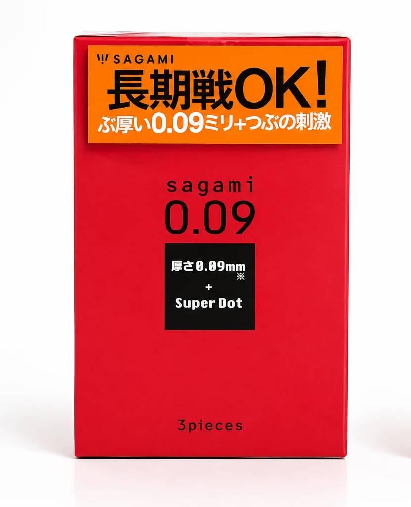 Презервативи ультратонкі Sagami 0.09 Super Dot з крапками 3 шт. (35242843)