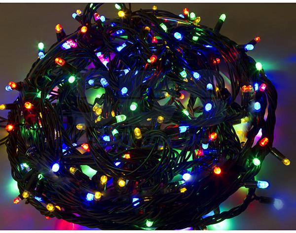 Новогодняя гирлянда бахрома 120 Led черный провод 5 м Разноцветный (472840-Prob)