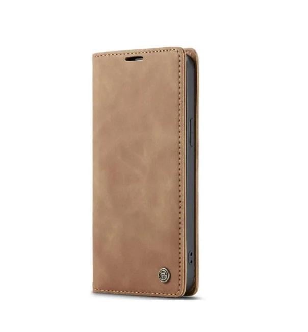 Чехол-книжка CaseMe для iPhone 17 Pro с внутренними карманами Светло-коричневой