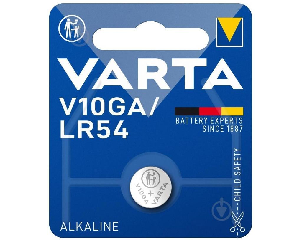Батарейка алкалінова VARTA V10/LR54 на блістері 1 шт. (3108574152)
