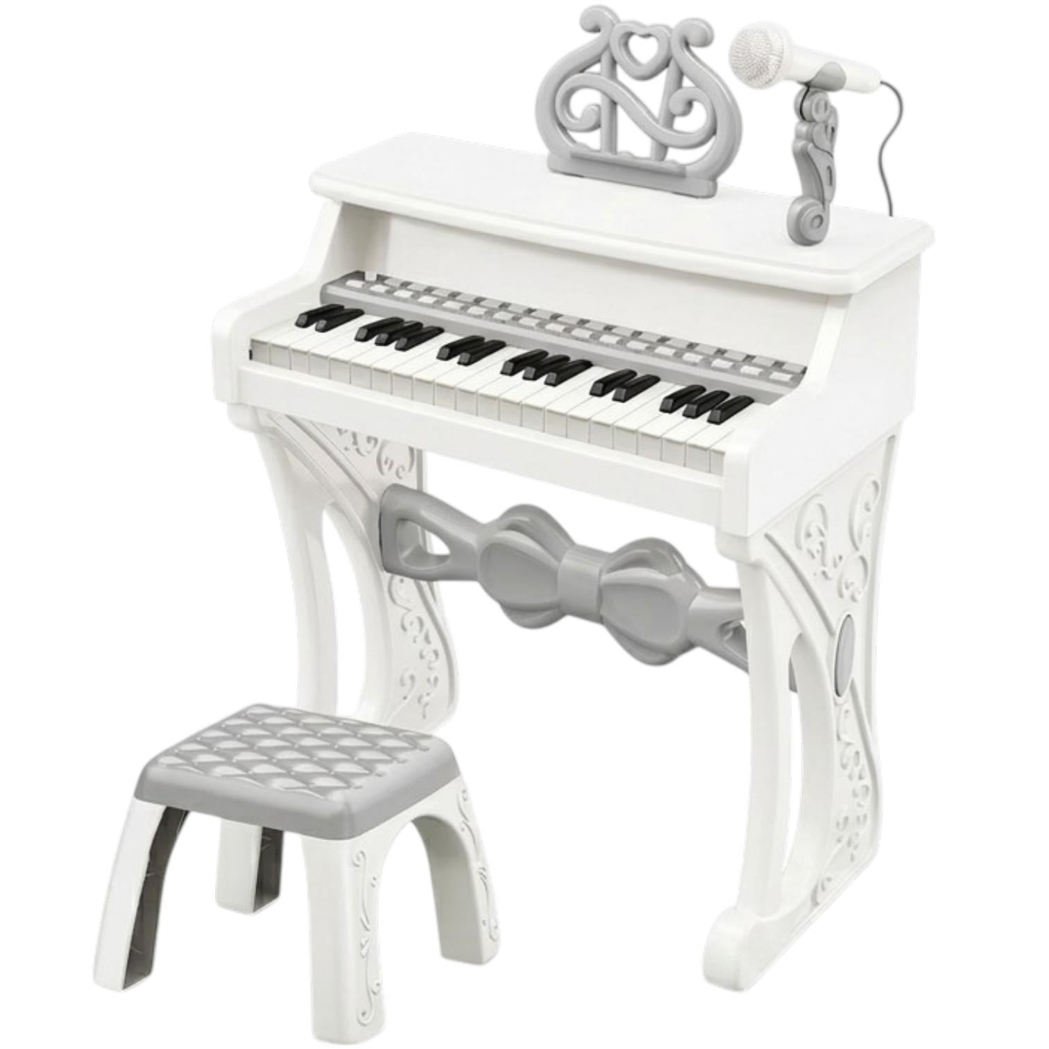 Детское пианино 328-60 37 клавиш/микрофон/стульчик/запись/мелодии/AUX/USB/питание от сети/батареек