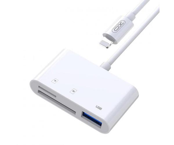 Адаптер Xo HUB006 Lightning to SD/TF/USB White