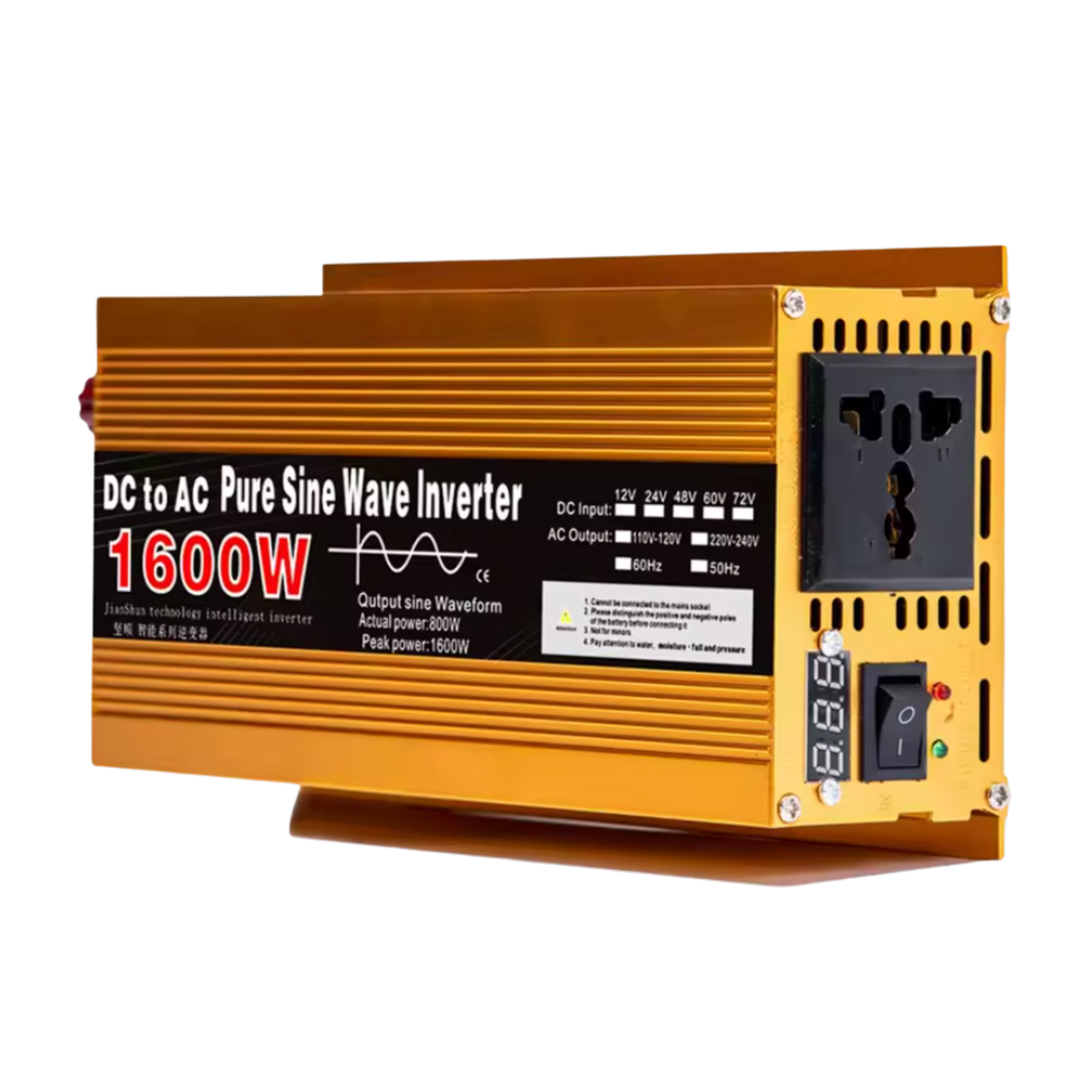 Інвертор з чистою синусоїдою ChanTower 1600 Вт 12/220V DC/AC 50Hz для живлення газових та твердопаливних котлів/насосів (2831558998) - фото 1 Інвертор з чистою синусоїдою ChanTower 1600 Вт 12/220V DC/AC 50Hz для живлення газових та твердопаливних котлів/насосів (2831558998) - фото 1