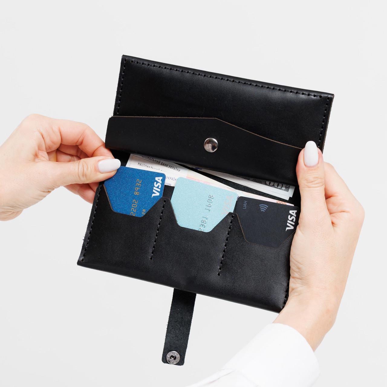 Гаманець шкіряний жіночий EDENA Чорний (WT-14) - фото 2 Гаманець шкіряний жіночий EDENA Чорний (WT-14) - фото 2