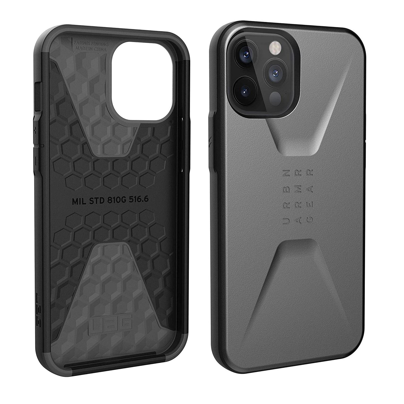 Чехол милитари противоударный UAG Civilian 11236D113333 для Iphone 12/12 Pro 6.1" Silver