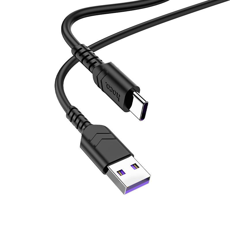 Кабель Hoco X62 Fortune USB на Type-C 5А быстрая зарядка 1 м Черный - фото 1