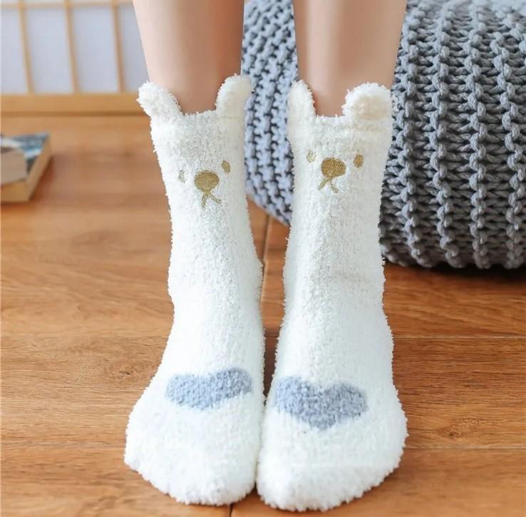 Шкарпетки жіночі X-Socks Плюшевий ведмедик теплі махрові р. 35-39 Білий (70767413)