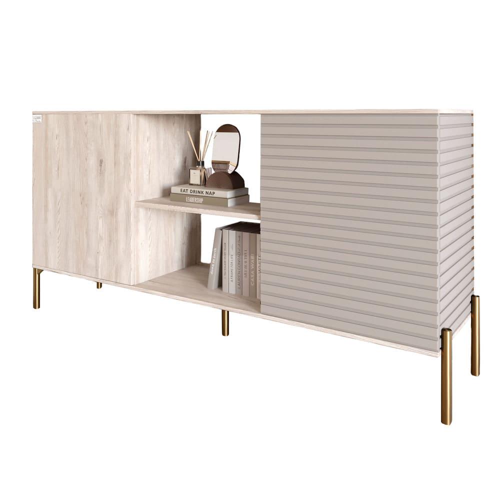 Комод открытый Lion Грей на золотых металлических ножках Самоа дымчатый/Кашемир (000-000-2019) - фото 2