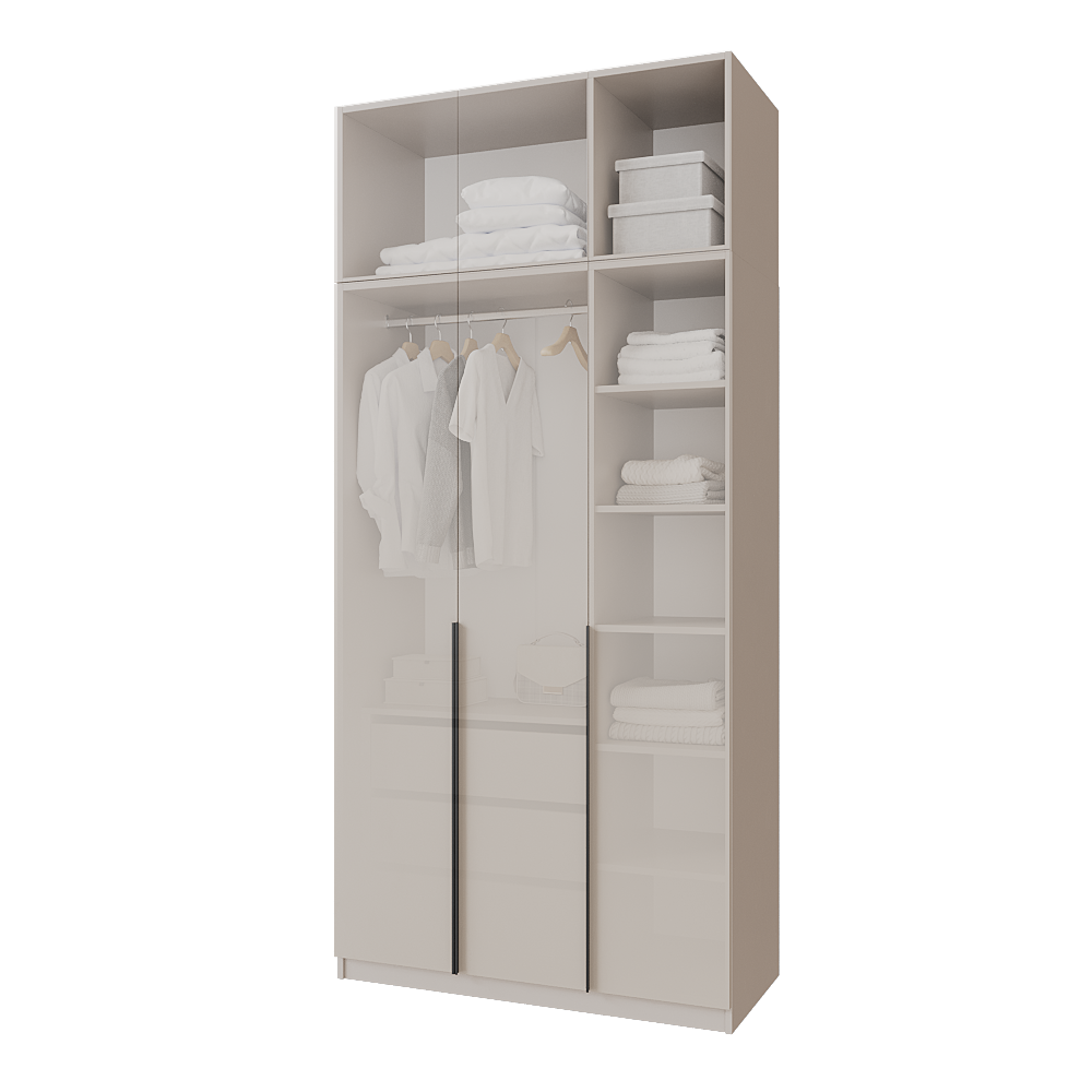 Шкаф распашной с тумбой и антресолью Меблітренд Чиназес Чита-1200.5 1200х500х2550 мм Кашемир (27707438) - фото 3 Шкаф распашной с тумбой и антресолью Меблітренд Чиназес Чита-1200.5 1200х500х2550 мм Кашемир (27707438) - фото 3